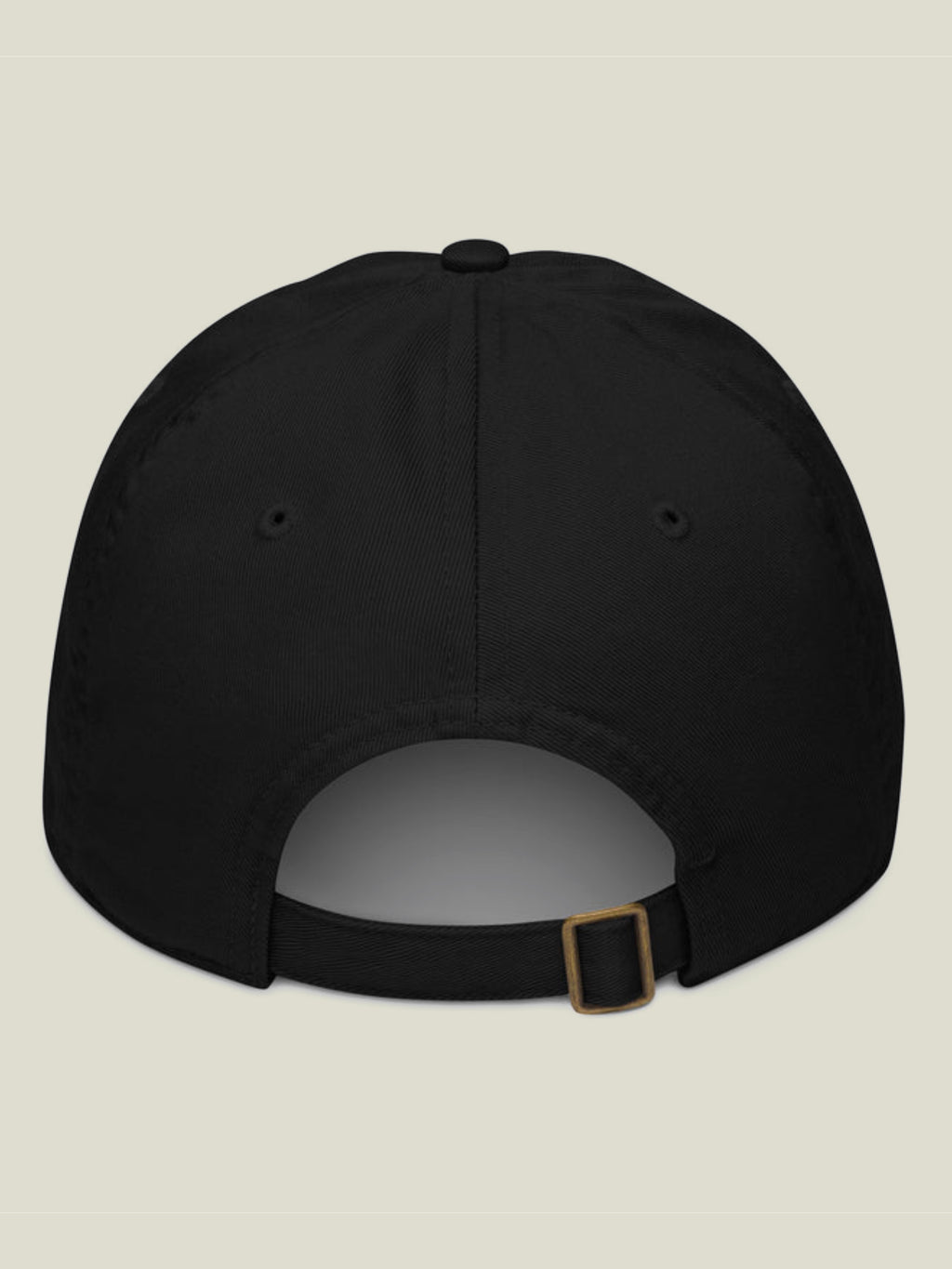 Black Kokoro dad hat showning adjustable back strap